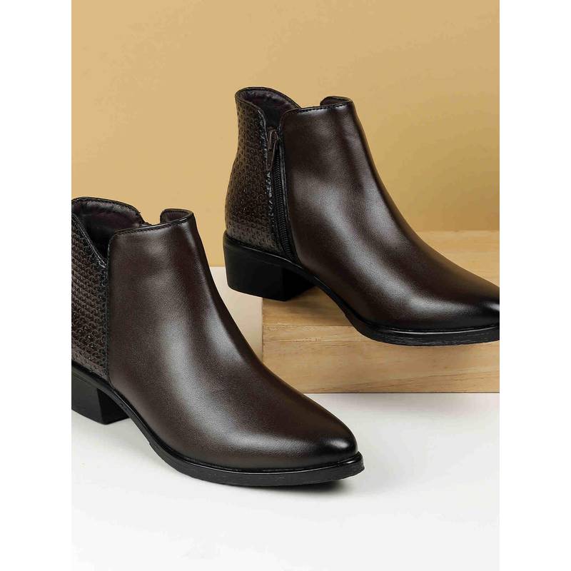 Mochi Women Brown Casual Boots (EURO 36)