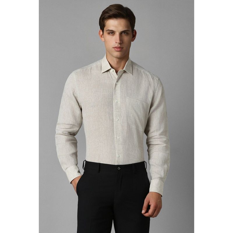 Louis Philippe Men Grey Classic Fit Full Sleeves Formal Shirt (44)