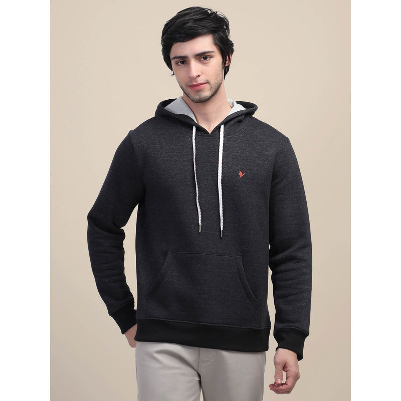 AM SWAN Black Stylish and Comfort Fit Hoodie (L)