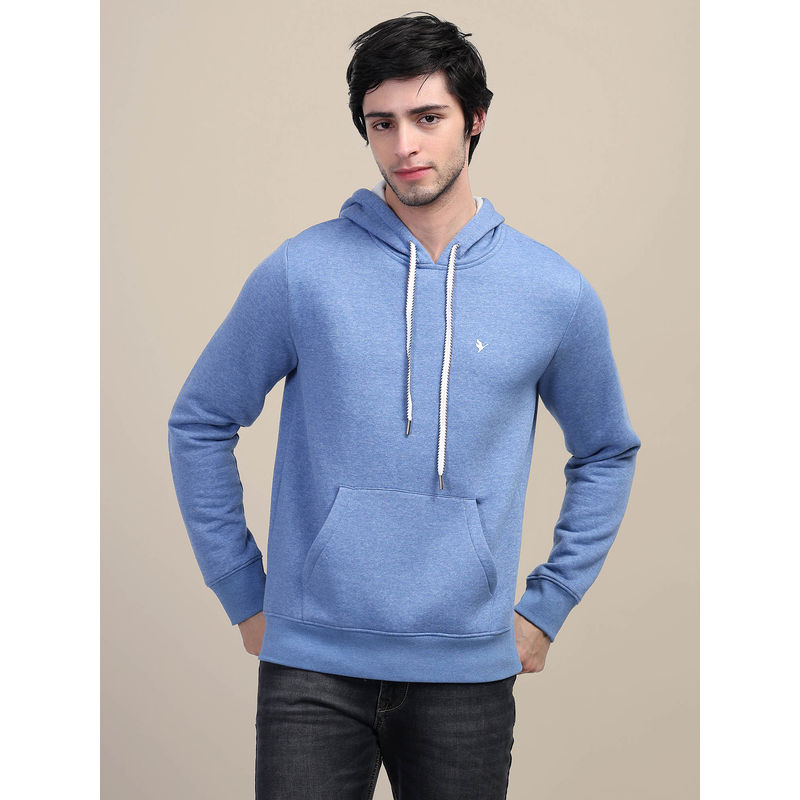 AM SWAN Blue Stylish and Comfort Fit Hoodie (L)