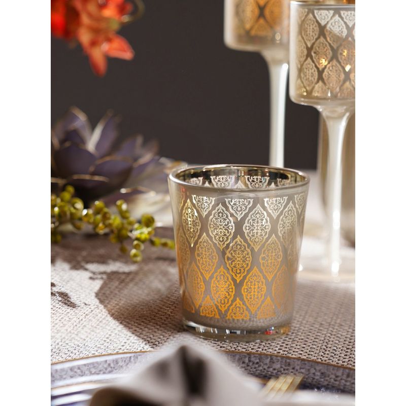 Pure Home + Living Gold Patterned Pearl Finish Votive (L)