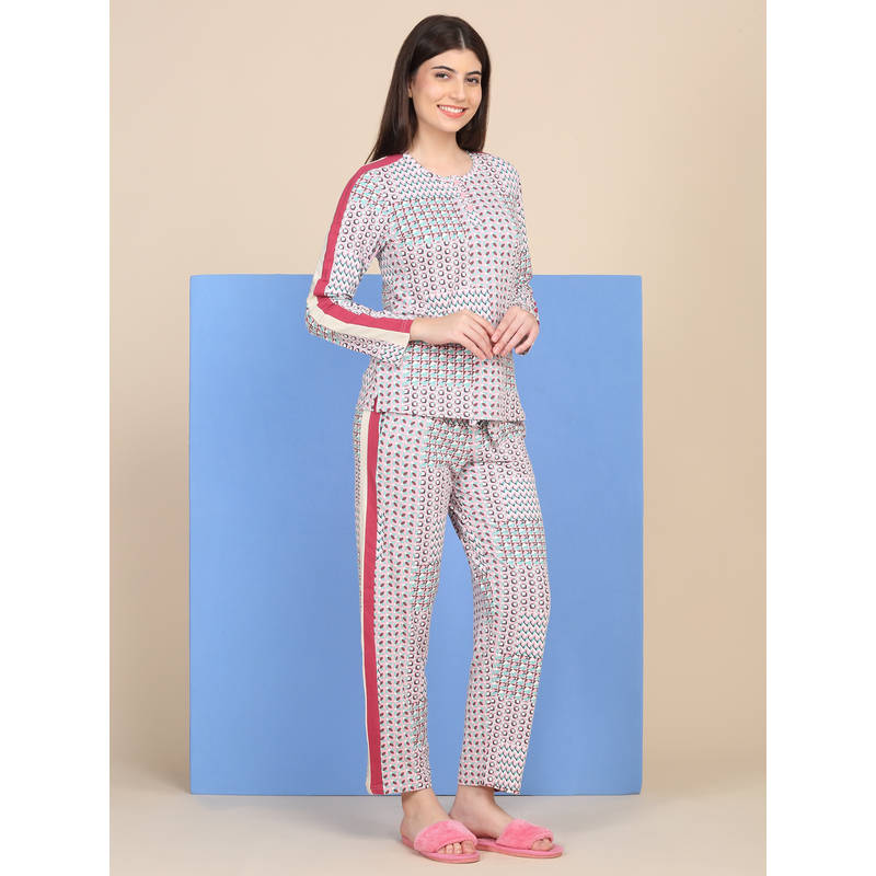 Sweet Dreams Women Multi-Color Printed T-shirt and Pyjama (S)