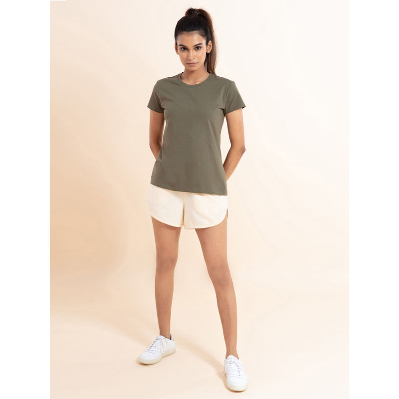 Essential Stretch Cotton Tee In Relaxed Fit , Nykd All Day-NYLE216 - Beetle Green (S)