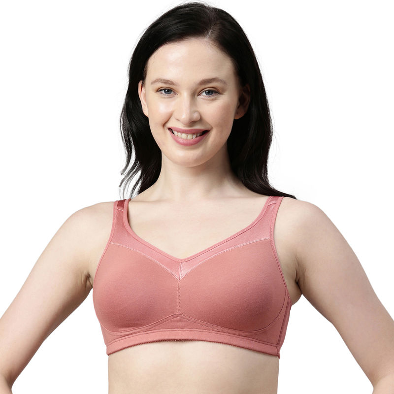 Enamor Women A112 Non Padded Wirefree Smooth Super Lift Classic Full Support Bra Pink (36D)