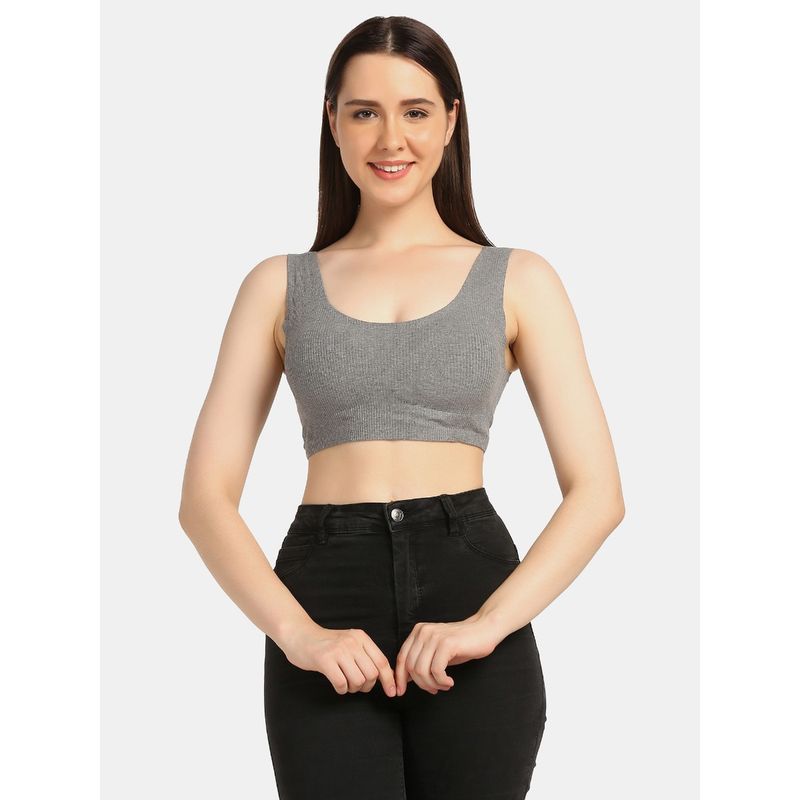 Da Intimo Designer Styled Back Bralette - Grey (S)