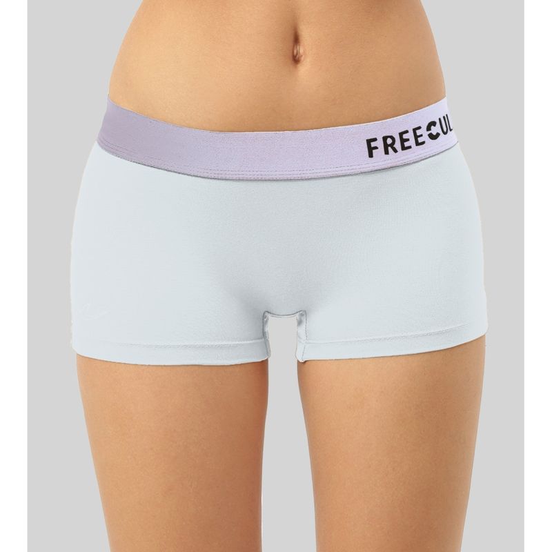 FREECULTR Womens Boy-Shorts Micromodal Silver Fox Waistband Airsoft AntiChaffing - Grey (M)