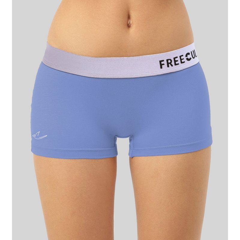 FREECULTR Womens Boy-Shorts Micromodal Silver Fox Waistband Airsoft AntiChaffing - Teal (XL)