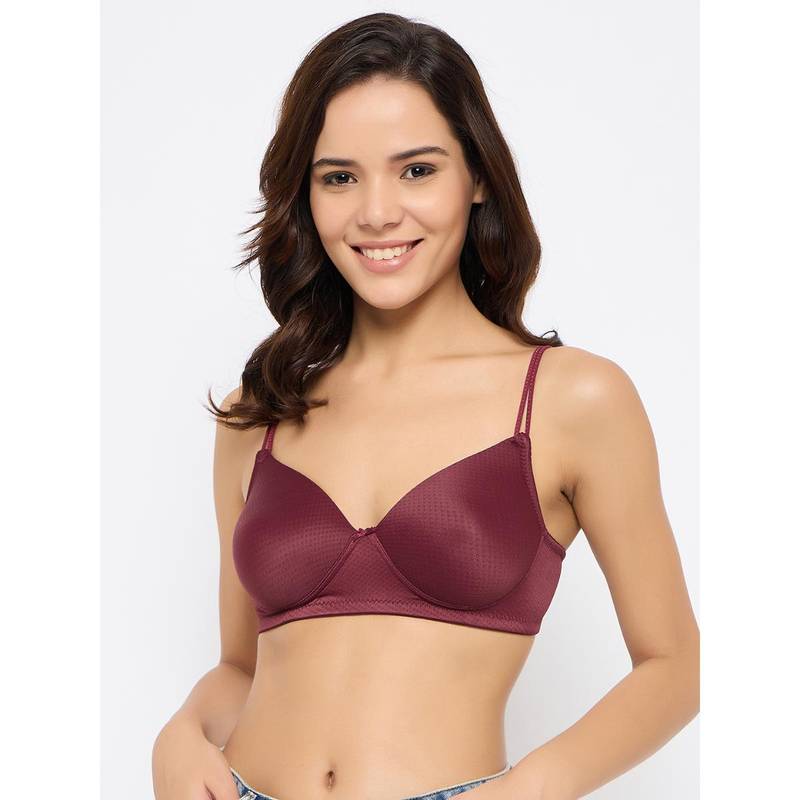 Clovia Solid Padded Full Cup Wire Free T-Shirt Bra - Maroon (38B)