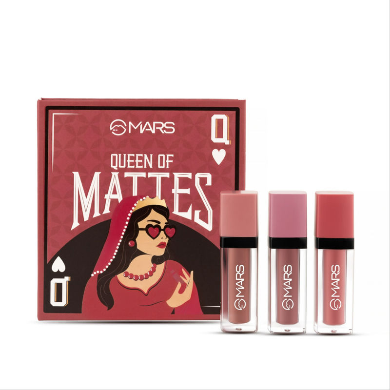 MARS Queen Of Mattes Peaches & Nude Liquid Lipsticks - Set Of 3