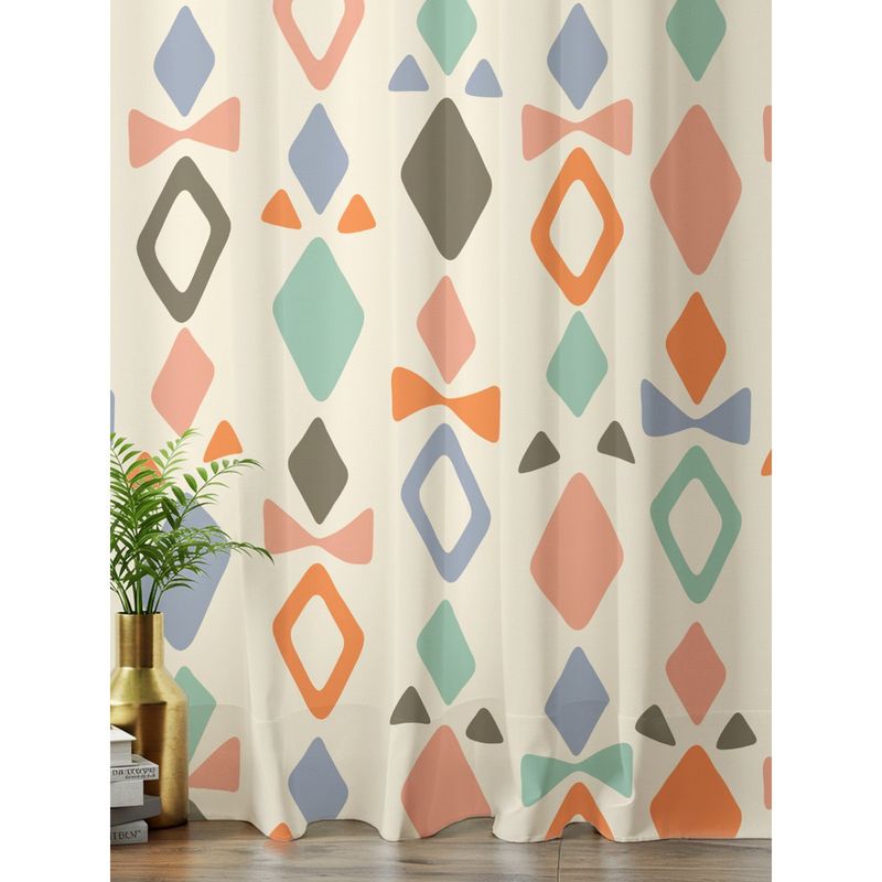 Urban Space 100% Boho Cotton Window Curtain with Tieback & Eyelets Polaris (5 x 4 feet)