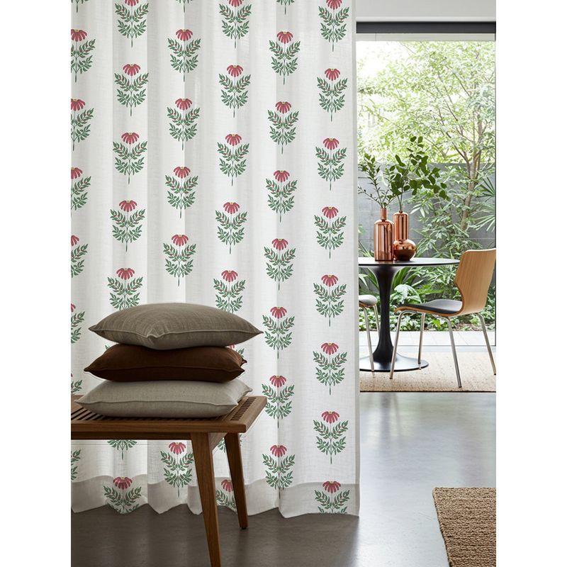 Urban Space 100% Cotton Door Curtain with Tieback & Eyelets Amara Dark Pink (7 x 4 feet)