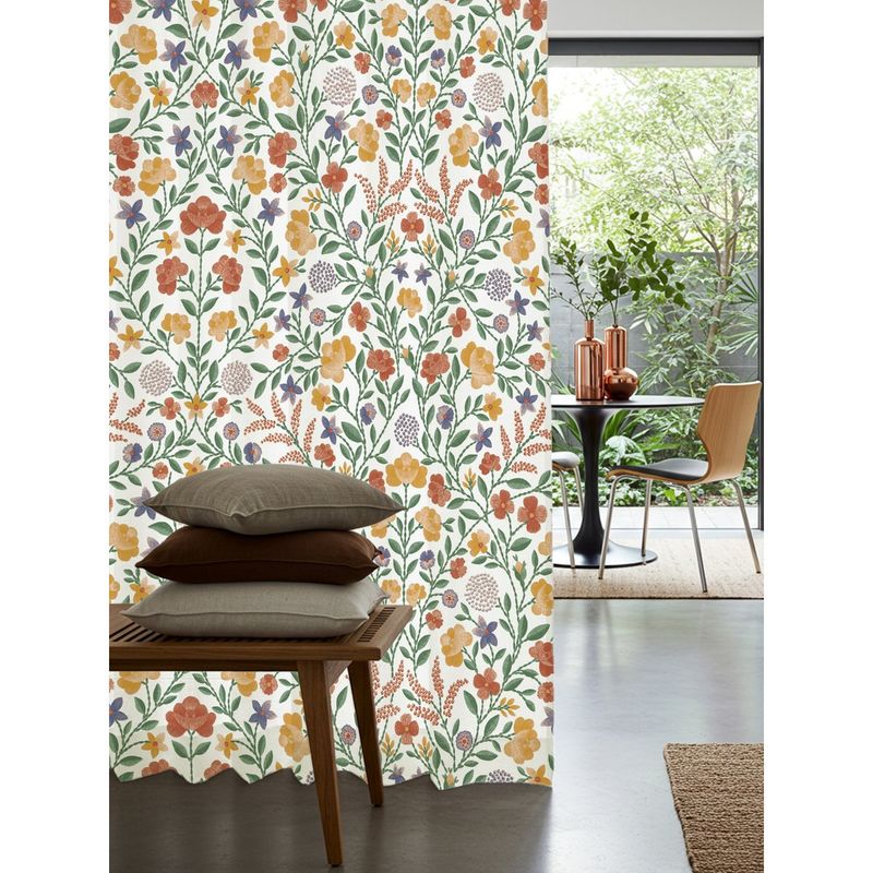 Urban Space 100% Cotton Window Curtain with Tieback & Eyelets Vasant (5 x 4 feet)