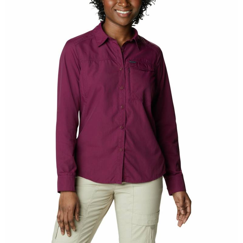 Columbia Womens Purple Omni-Wick Silver Ridge 2.0 Long Sleeve Shirt (S)
