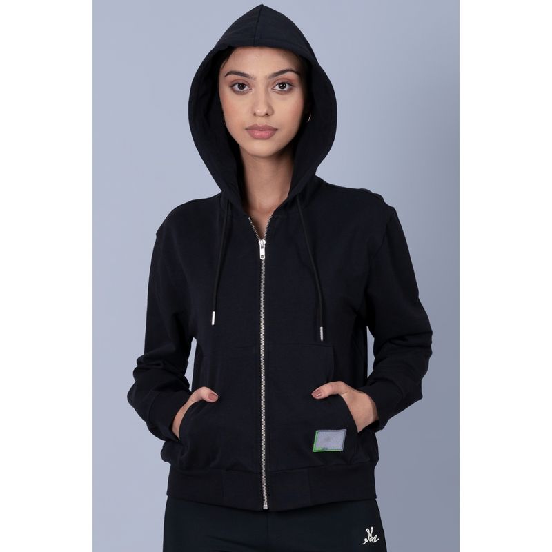 Muvazo Women Black Back To Basic Sweatshirt (XL)