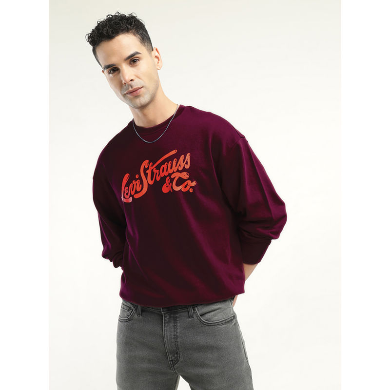Levi's Mens Maroon Crew Neck Sweatshirt (2XL)