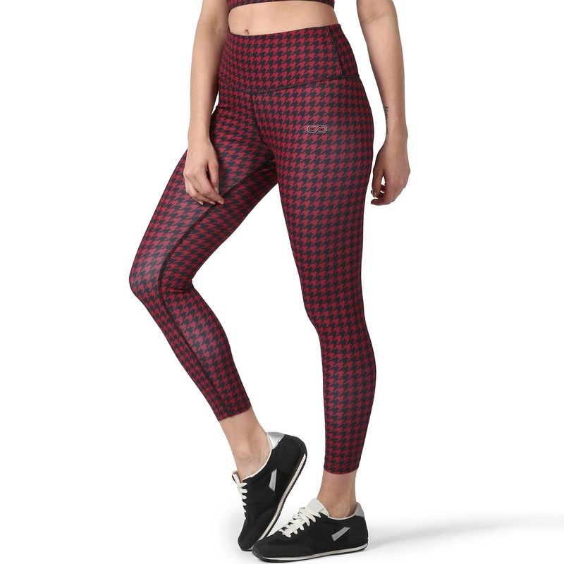 Silvertraq Houndstooth Leggings - Red (S)