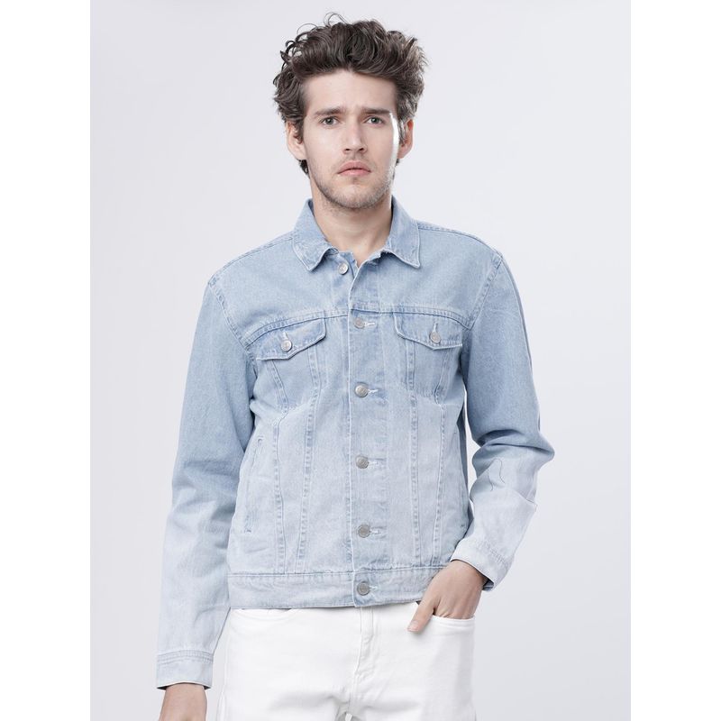 HIGHLANDER Men Blue Solid Shacket (M)