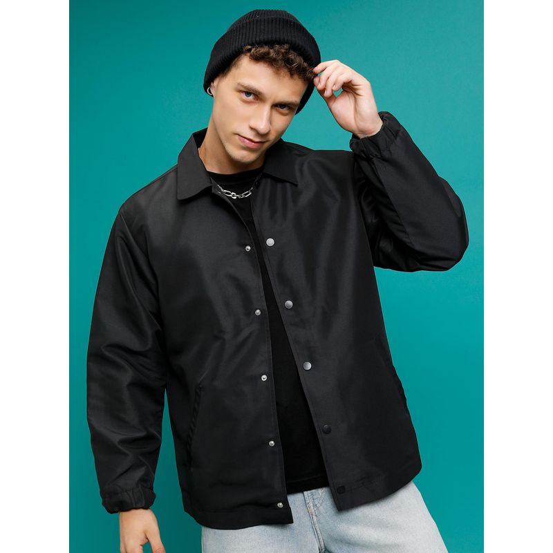 HIGHLANDER Men Black Solid Bomber Jacket (XL)