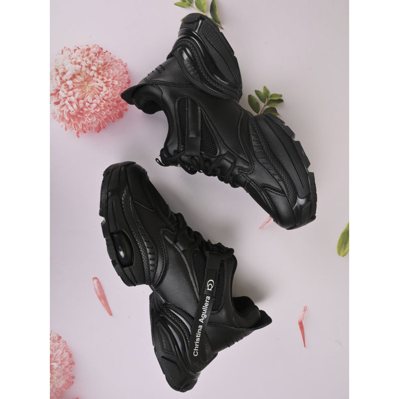 Jove Women Black Solid Sneakers (EURO 38)