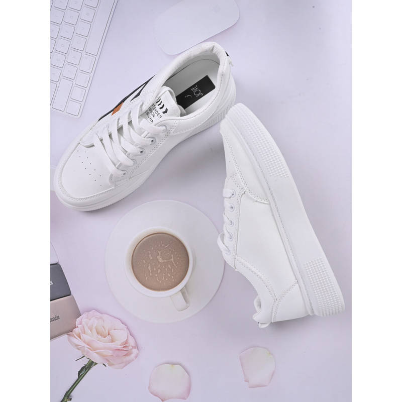 Jove Women White & Black Colourblocked Sneakers (EURO 36)