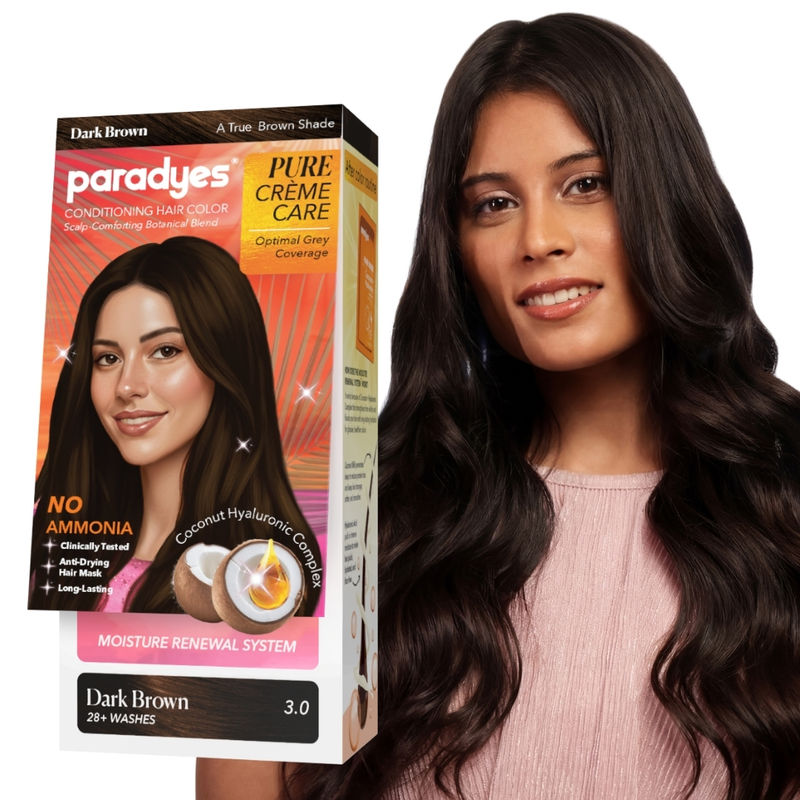 Paradyes Pure Creme Care No Ammonia Hair Color - Dark Brown 3.0