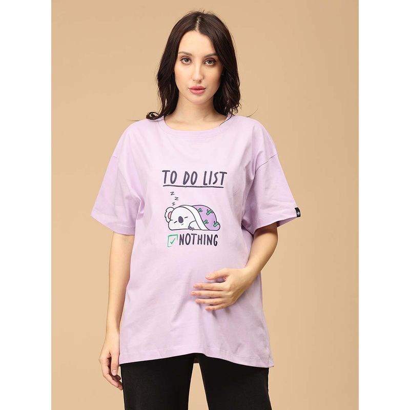 The Mom Store Purple To Do List Oversized Maternity T-Shirt (S)