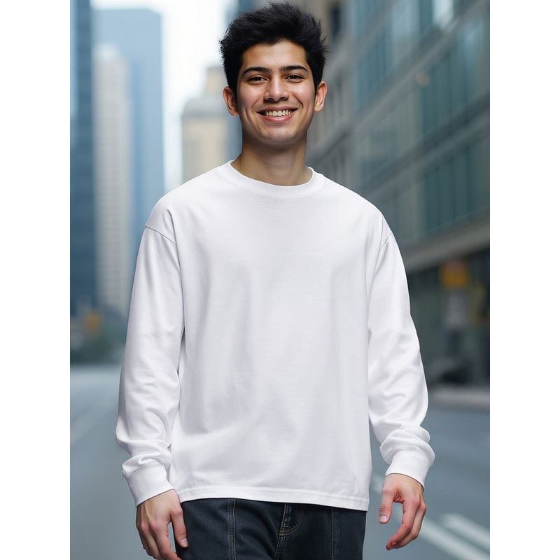 Bewakoof Men's White Oversized T-shirt (M)