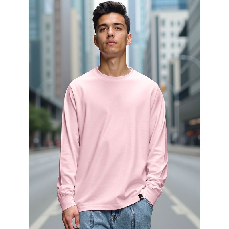 Bewakoof Men's Pink Oversized T-shirt (XL)