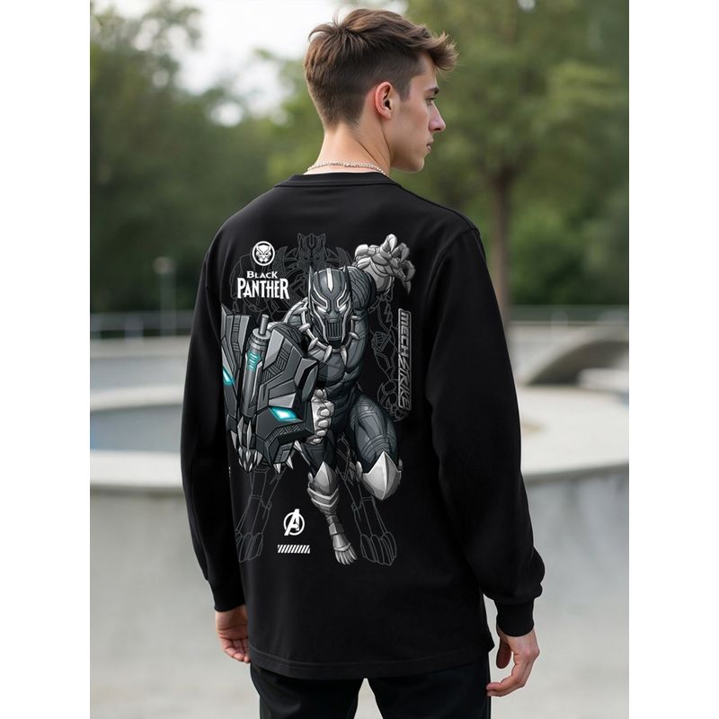 Maglietta Marvel Uomo Panthermask Tie-Dye - Nero, Vestibilità Comoda - Idea Regalo Halloween