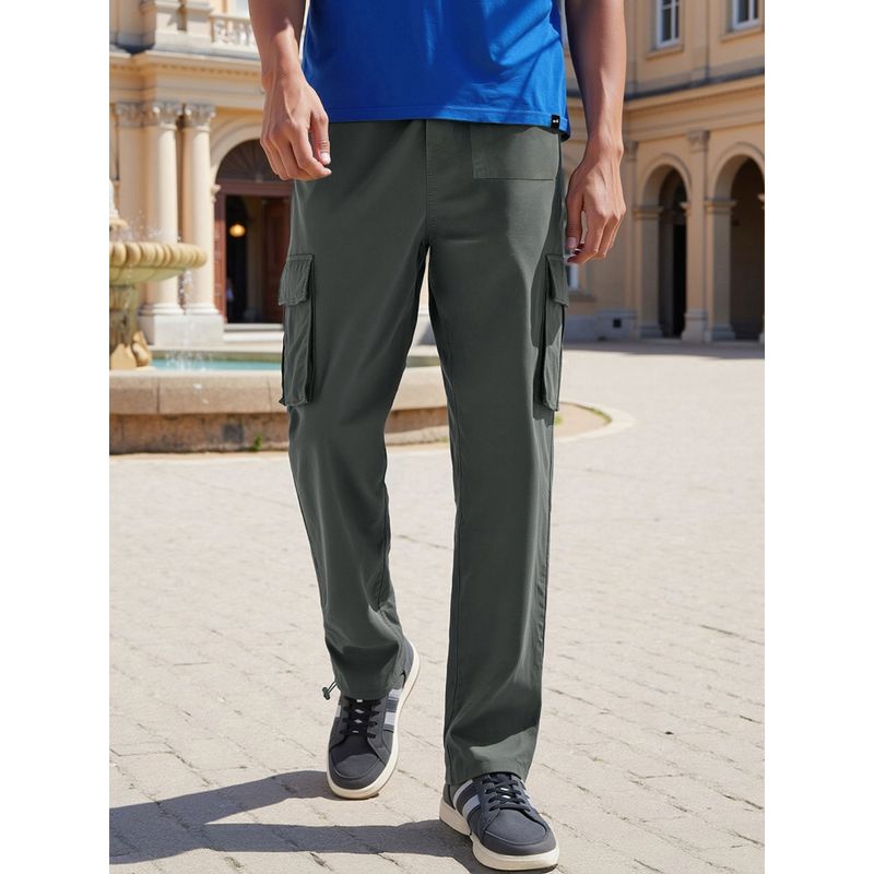 Bewakoof Men's Grey Baggy Oversized Cargo Parachute Pants (34)