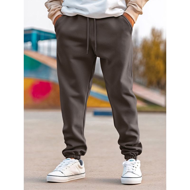 Bewakoof Heavy Duty 1.0 Men's Charcoal Grey Oversized Brushed Joggers (S)