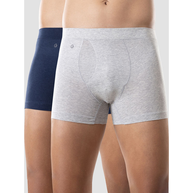 GLOOT Men Boxer Briefs Gluctoebb01Po2 Dress Blues Grey Melange (L)