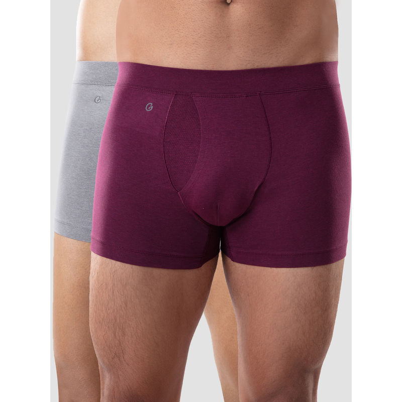 GLOOT Men Boxer Briefs Gluctoebb01Po2 Plum Grey Melange (L)