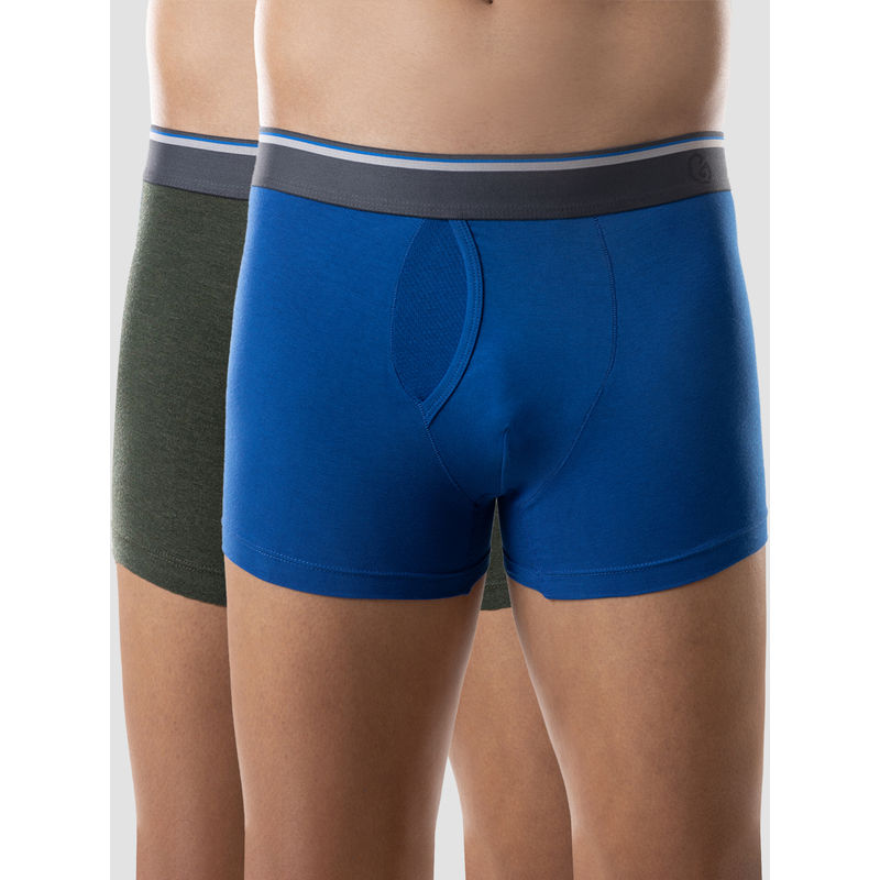 GLOOT Men Trunks Gluctoetr01Po2 Royal Blue Olive Melange (M)