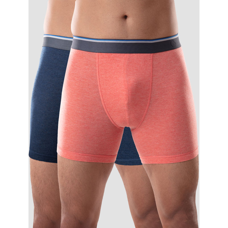 GLOOT Men Boxer Briefs Glutloebb01Po2 Blue Melange Orange Melange (M)