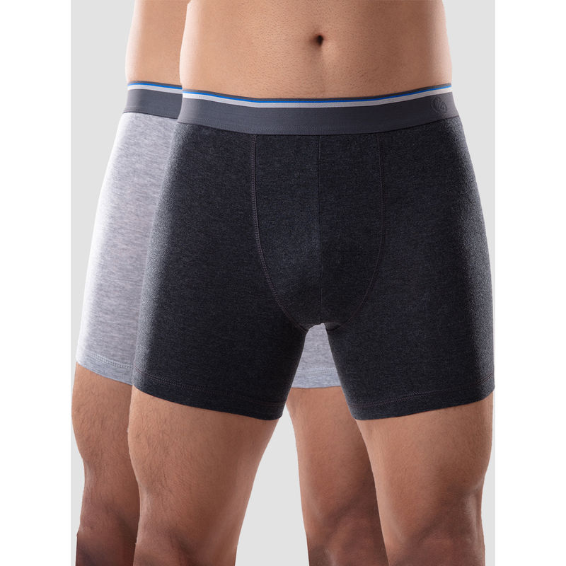 GLOOT Men Boxer Briefs Glutloebb01Po2 Grey Melange Black Melange (M)