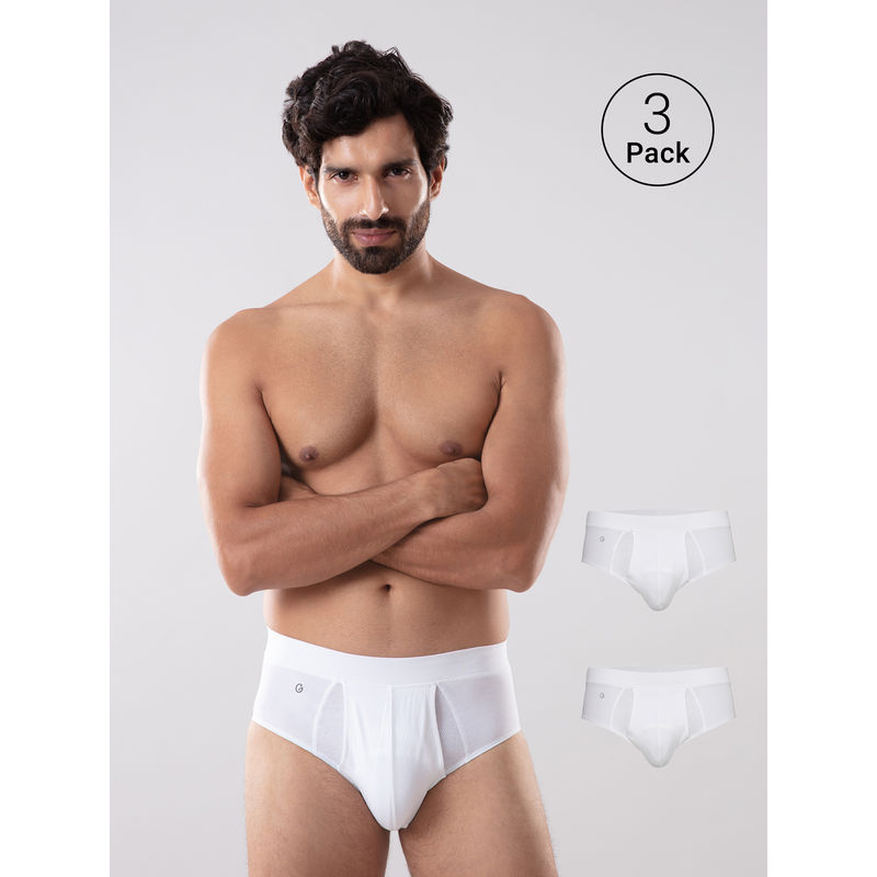 GLOOT Men Briefs Gluctiebr01Po3 White (L)