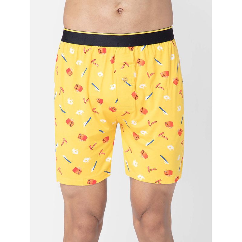Bummer Yellow Mens Printed Micro Modal Boxers Underwear Ultra Soft & Breathable (XL)