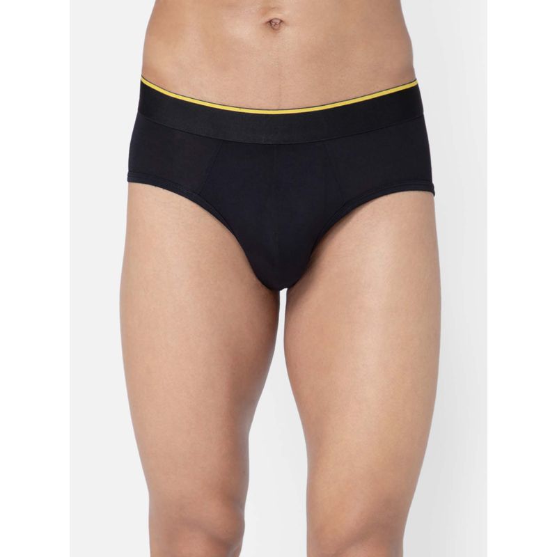 Bummer Black Mens Solid Micro Modal Briefs Underwear Ultra Soft & Breathable (L)