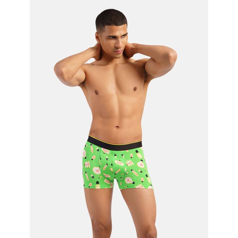 Bummer Green Mens Printed Micro Modal Trunks Underwear Ultra Soft & Breathable (XL)