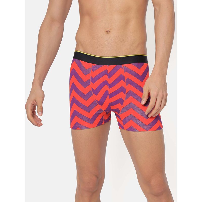 Bummer Orange Mens Printed Micro Modal Trunks Underwear Ultra Soft & Breathable (L)