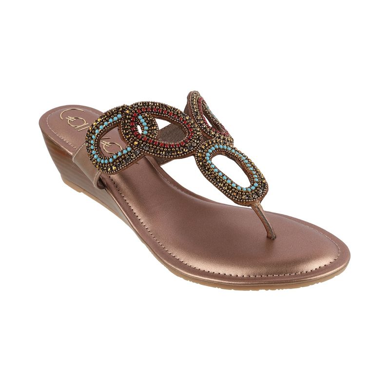 Catwalk Multi-Color Causal Women Wedges Sandals (UK 4)