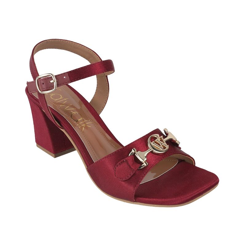 Catwalk Maroon Causal Women Sandal Heels (UK 10)