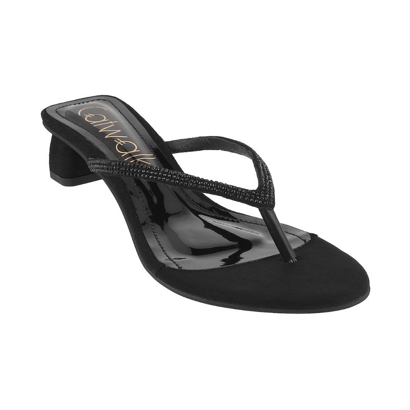 Catwalk Black Causal Women Sandal Heels (UK 10)