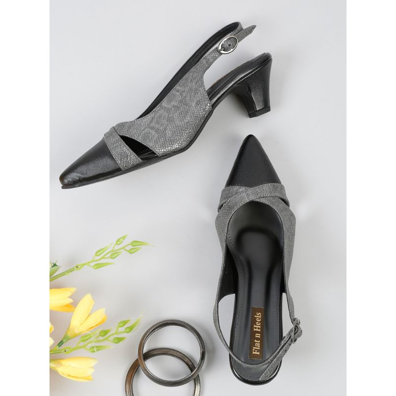 Flat n Heels Black Women Mules Heels (EURO 35)
