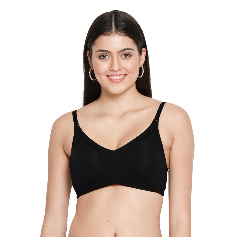 Shyaway Susie Wirefree Full Coverage Non padded M Frame Hi Support Minimiser Bra-Black (36B)