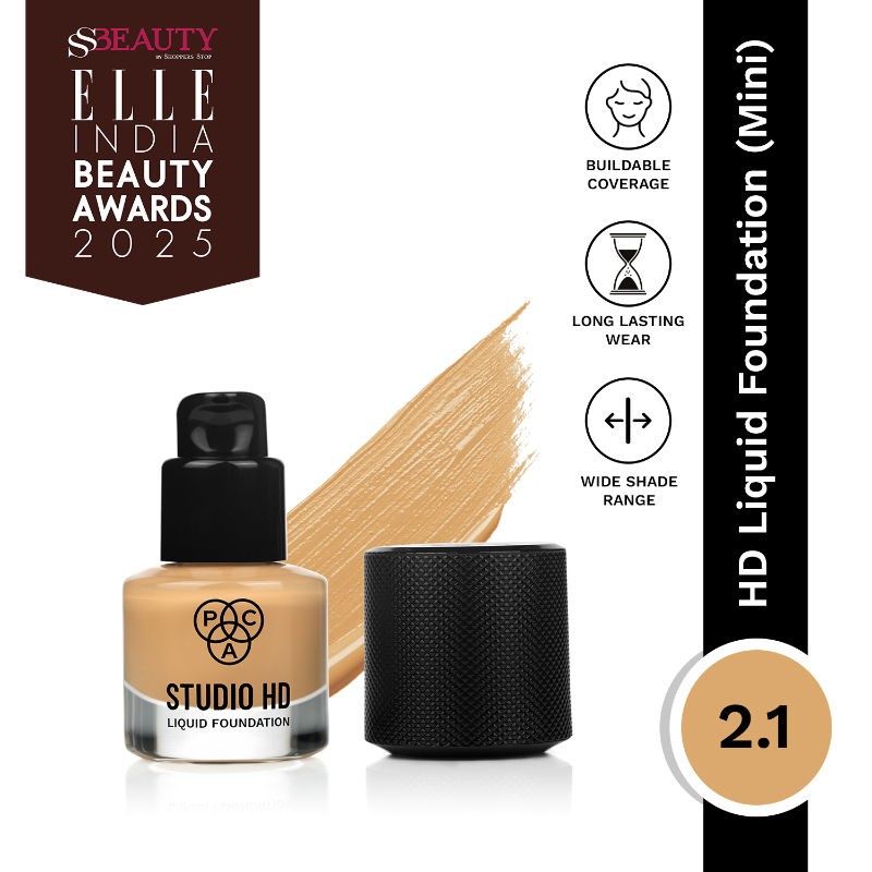 PAC Studio HD Liquid Foundation Mini 2.1 - Lightweight Dewy Satin Finish, Medium Buildable Coverage