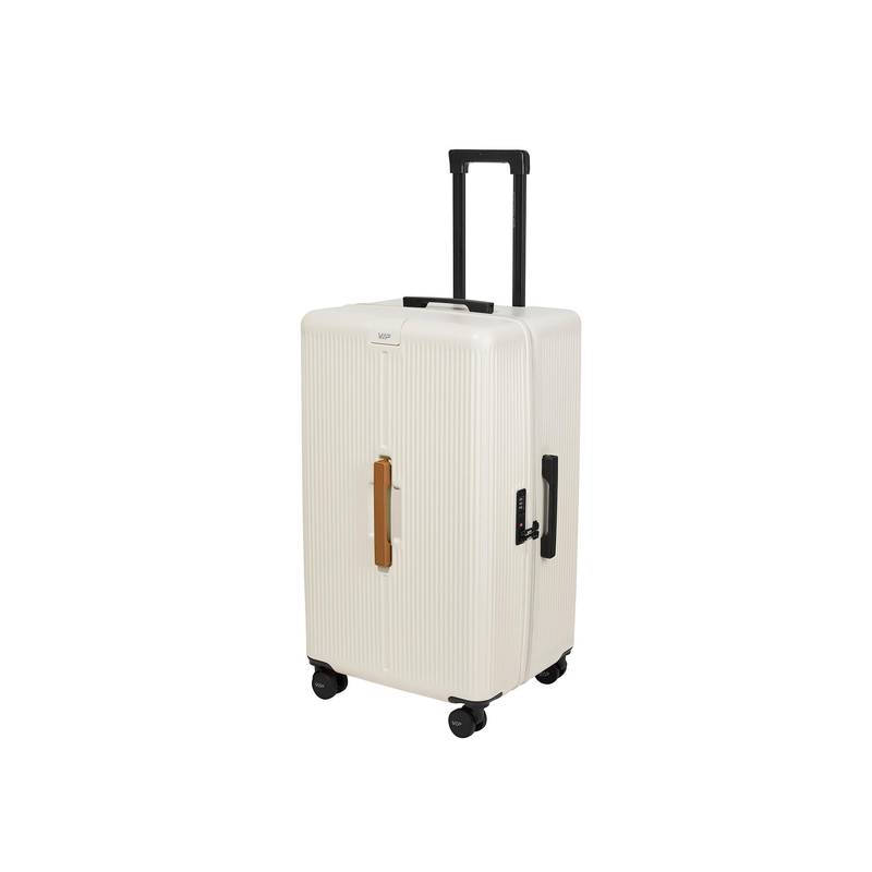 VIP Unisex Pod White Hard Luggage Flushed Tsa Lock Trolley Bag (L)