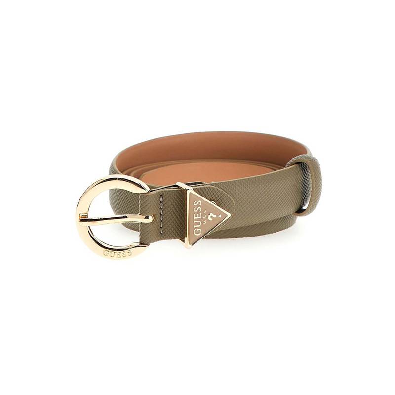 Guess Women Olive Polyester Textured Belt (L)