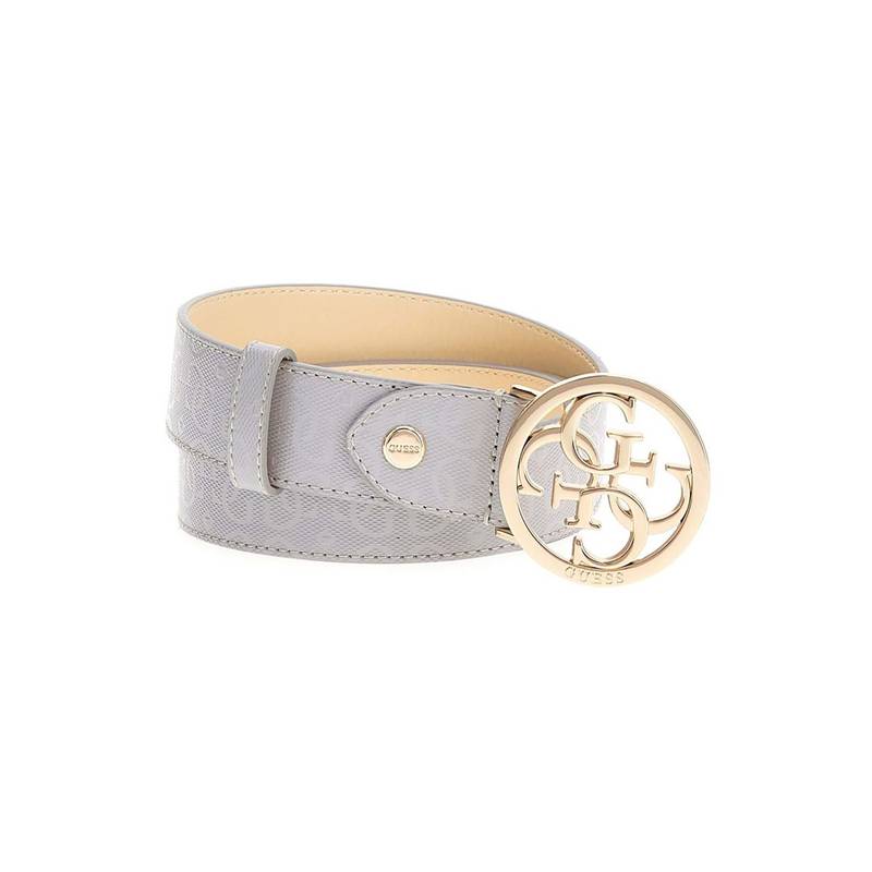 Guess Women Grey Polyester Textured Belt (L)